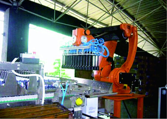 Cina Robotic Automatic Case Packer Machine PLC Kontrol Kecepatan Tinggi Untuk Botol Minuman pemasok